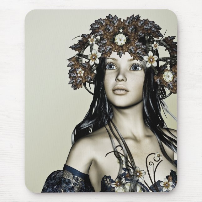 Autumn Girl Mouse Mat (Front)