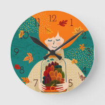 Autumn Girl with Tree in Jar