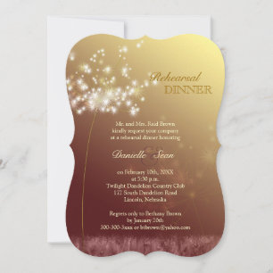 Autumn Glam Wedding Rehearsal Dinner Invitation
