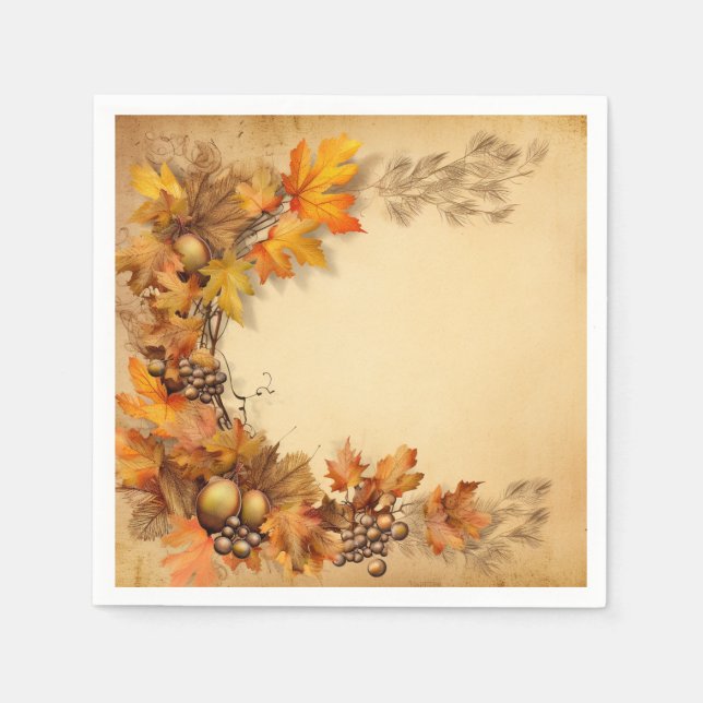 Autumn Glimmer: Wreath Harvest Napkin (Front)