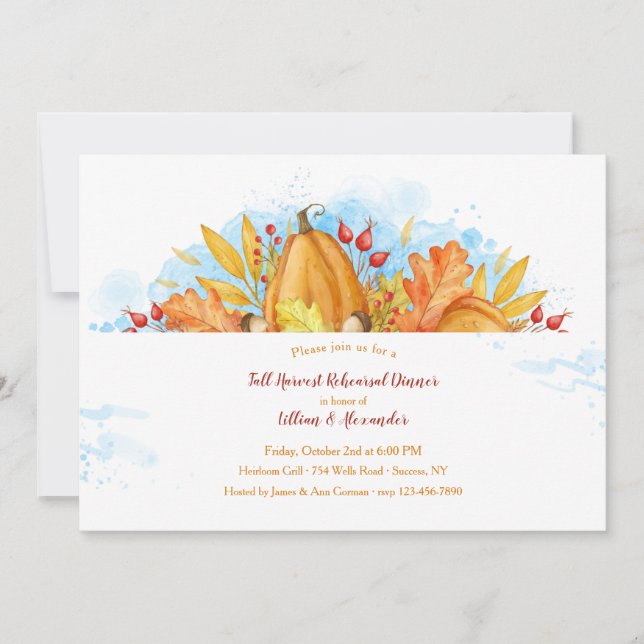Autumn Glory Harvest Dinner Invitation (Front)