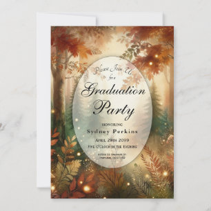 Autumn Glow in the Enchanted Forest Graduation Invitation
