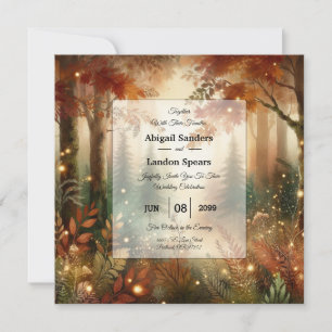 Autumn Glow in the Enchanted Forest Wedding Invitation