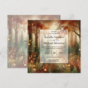 Autumn Glow in the Enchanted Forest Wedding Invitation