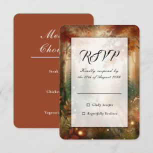 Autumn Glow in the Enchanted Forest Wedding RSVP Card