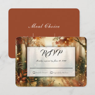 Autumn Glow in the Enchanted Forest Wedding RSVP Card