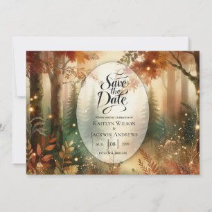 Autumn Glow in the Enchanted Forest Wedding Save The Date