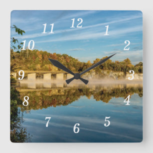 Autumn Glow Lake Springfield Wall Clock