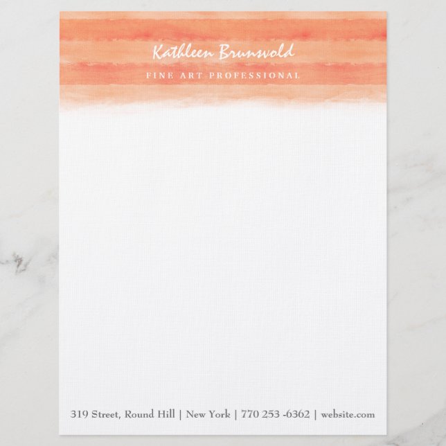 "Autumn Glow" Watercolor  Letterhead (Front)