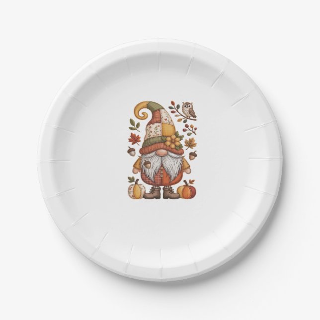 autumn gnome Classic T-Shirt.png Paper Plate (Front)