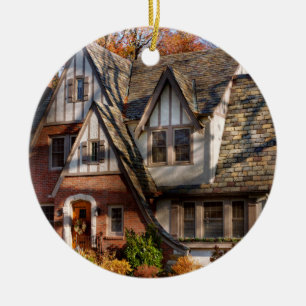 Autumn - Gnome home Ceramic Tree Decoration