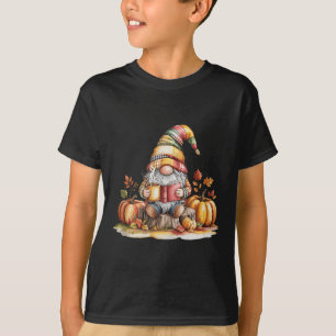 Autumn Gnome Reading Book With Pumpkins Fall Tank