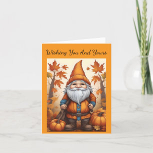 Autumn Gnome Thanksgiving Day Card