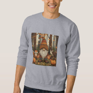 Autumn Gnome with Fox and Owl – Cosy Fall Art Sweatshirt