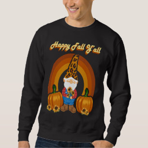 Autumn Gnomes Dwarf Spring Fall Leopard Print Pump Sweatshirt