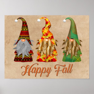 Autumn Gnomes Happy Fall Poster