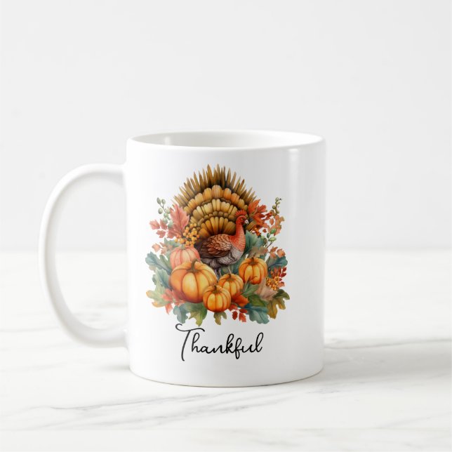 Autumn Gnomes with Pumpkins Cute Fall Thanksgiving Coffee Mug (Left)