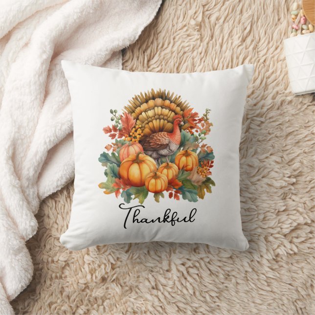 Autumn Gnomes with Pumpkins Cute Fall Thanksgiving Cushion (Blanket)