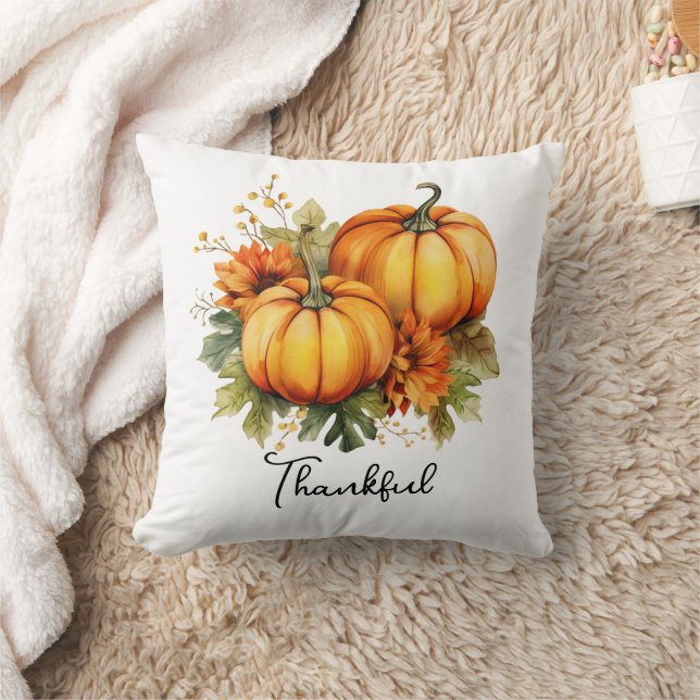 Autumn Gnomes with Pumpkins Cute Fall Thanksgiving Cushion (Blanket)