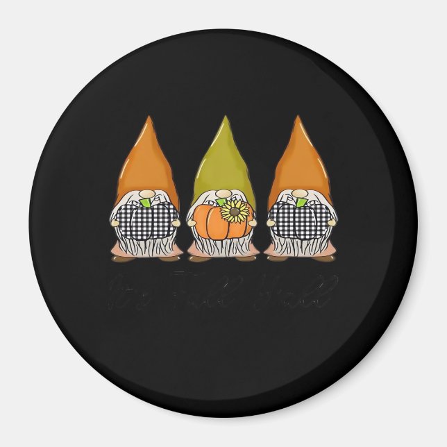 Autumn Gnomes With Pumpkins It’s Fall Y’all Hallow Magnet (Front)