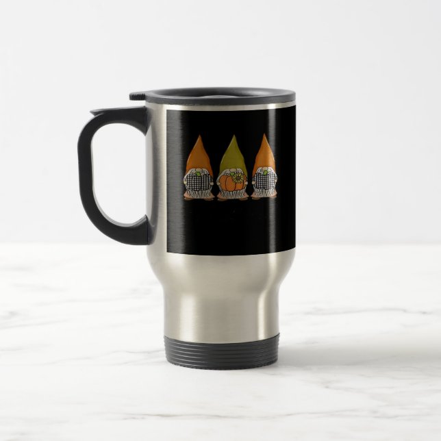 Autumn Gnomes With Pumpkins It’s Fall Y’all Hallow Travel Mug (Left)