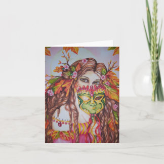 Autumn Goddess Harvest Moon Masquerade Notecard