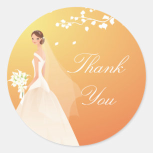 Autumn Gold Bride Bridal Shower Sticker