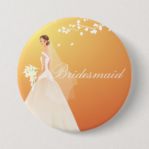 Autumn Gold Bride Bridesmaid Bride Party Button