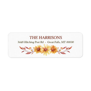 Autumn Gold Daisy Bouquet Return Address