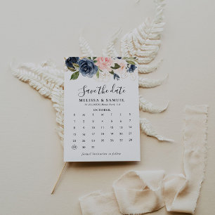 Autumn Gold Floral Save the Date Calendar