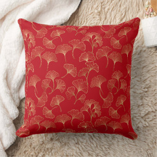 Autumn Gold Ginkgo in Red for Cosy Living Cushion