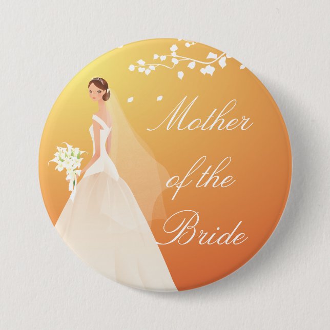 Autumn Gold MOB Bridal Party Button (Front)