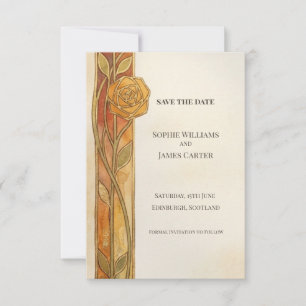 Autumn Gold Nouveau Save The Date