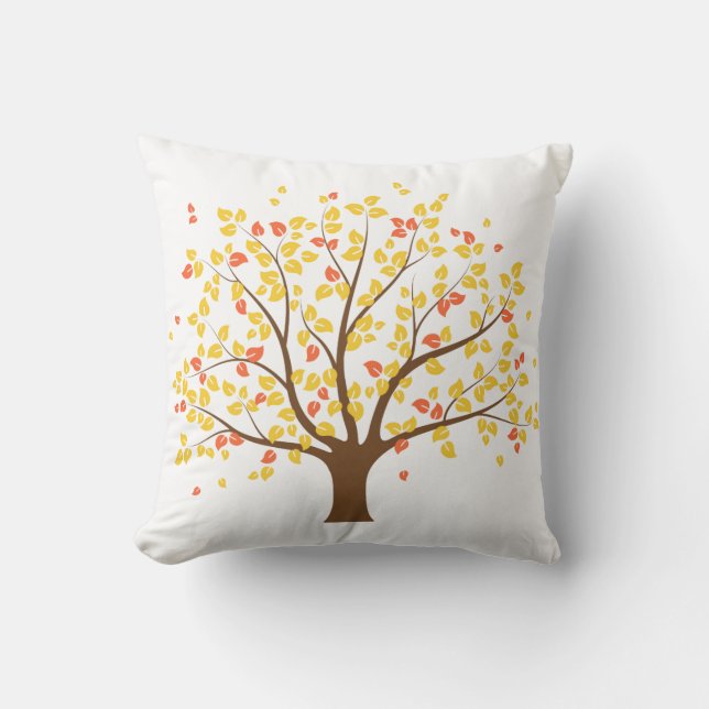 Autumn Gold Tree Pillow (Front)