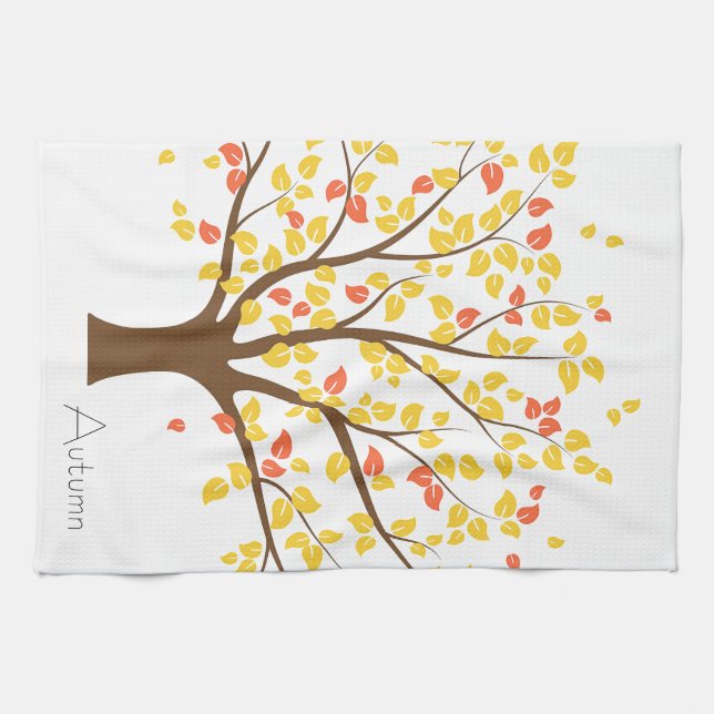 Autumn Gold Tree Tea Towel (Horizontal)