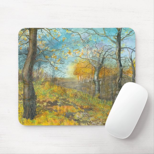 Autumn golden in an oak grove mouse mat (With Mouse)