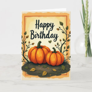 Autumn Gourd Birthday Card