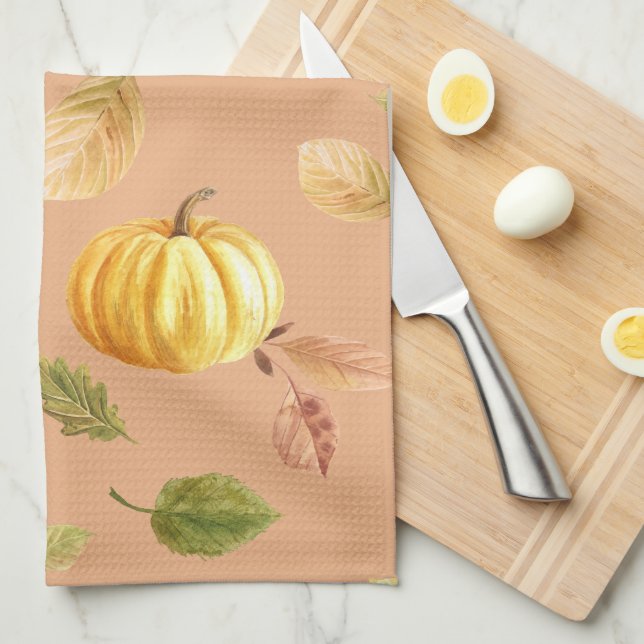 Autumn Gourds  Tea Towel (Quarter Fold)