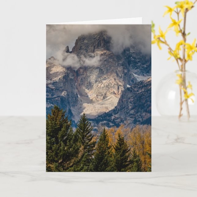 Autumn Grand Tetons Card (Yellow Flower)