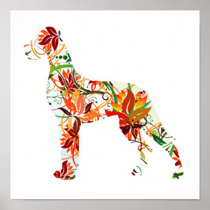 Autumn Great Dane Poster