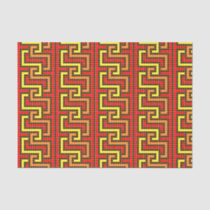Autumn Greek Key Red Yellow Orange Tissue Paper