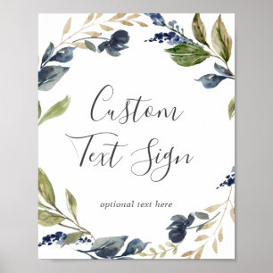 Autumn Greenery Cards & Gifts Custom Text Sign