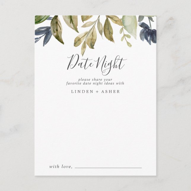 Autumn Greenery Date Night Idea Cards (Front)