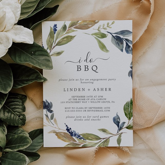 Autumn Greenery I Do BBQ Engagement Party Invitation (Creator Uploaded)