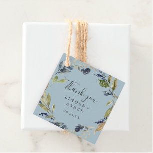 Autumn Greenery Slate Thank You Favour Tags
