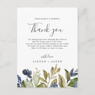 Autumn Greenery Thank You Reception Card