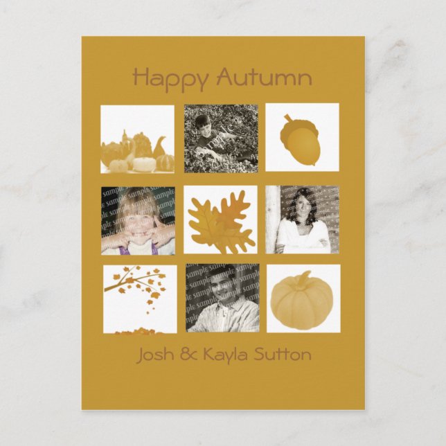 Autumn Greetings 4-Photo Card (Front)