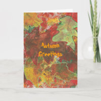 Autumn greetings - abstract oak leaves cards