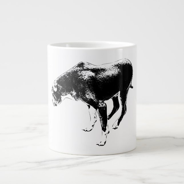 Autumn Guardian in Ink Large Coffee Mug (Front)