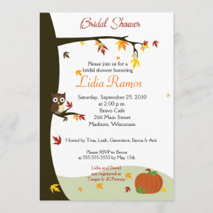 Autumn Halloween 5x7 Bridal Shower Invite